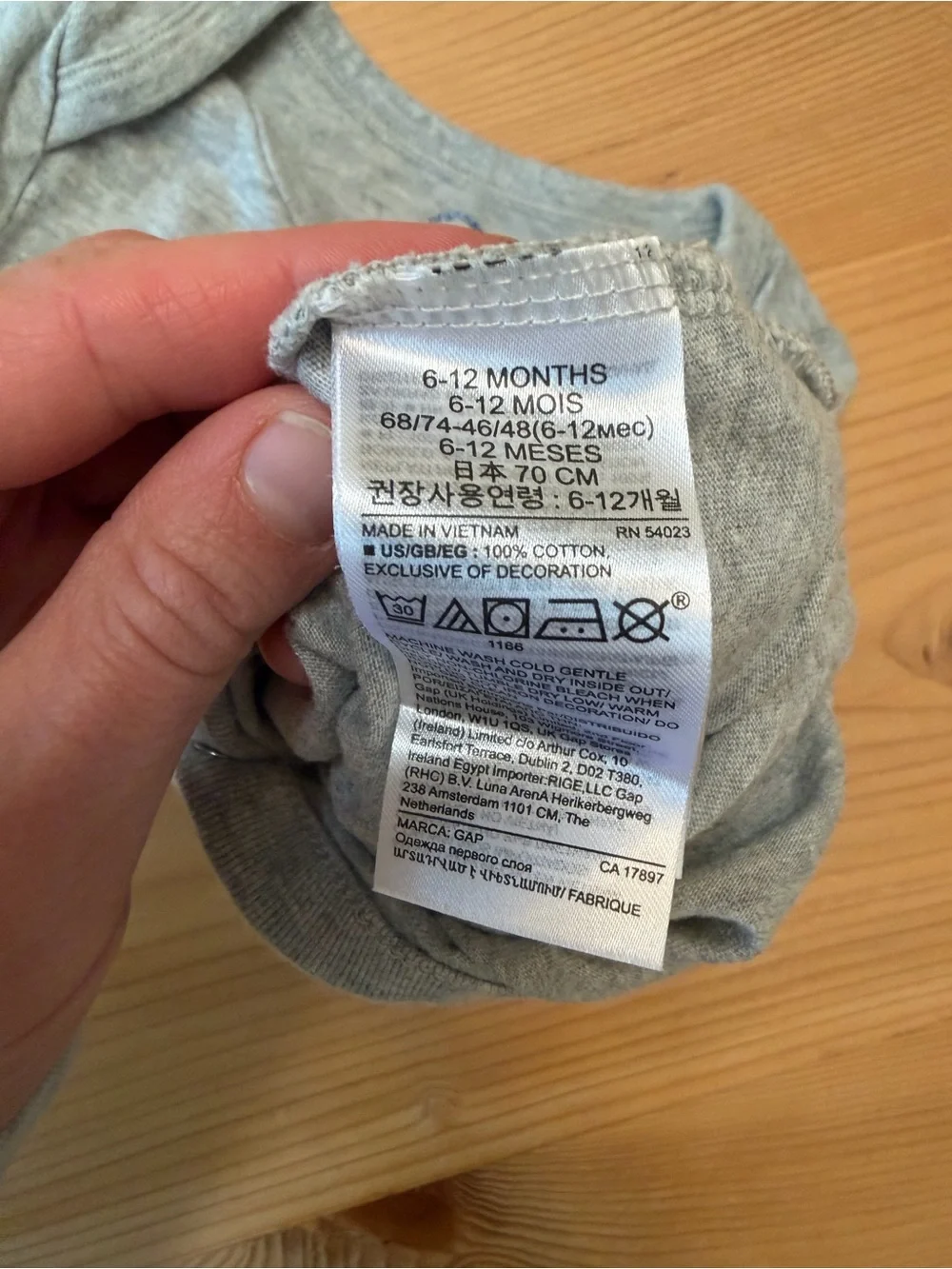 Baby Gap Gray One-Piece Bodysuit with Pocket Embroidery